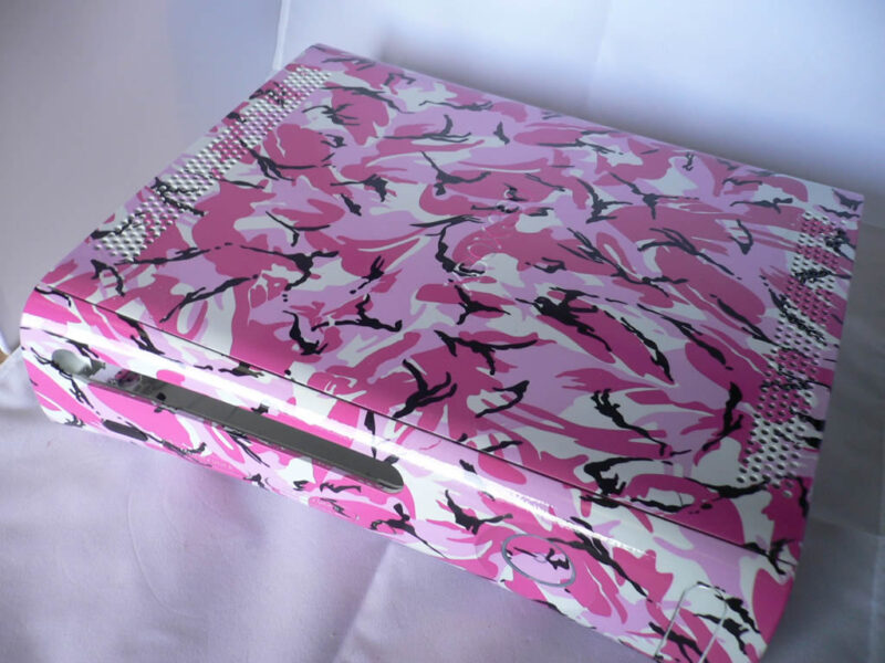 xbox 360 case pink camo over white base