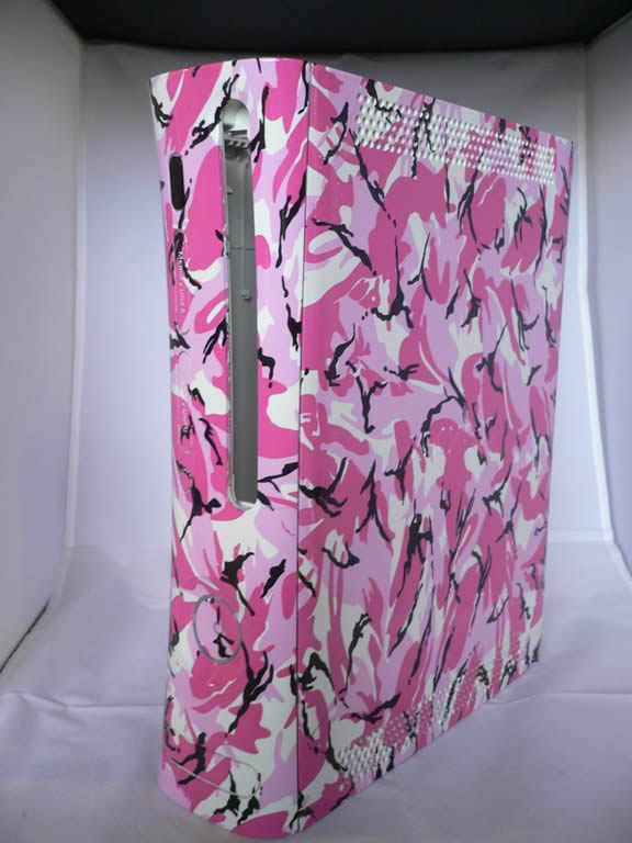 xbox 360 case pink camo over white base
