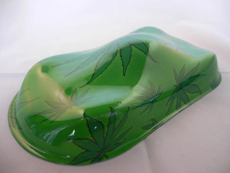 hemp leaf over bright green