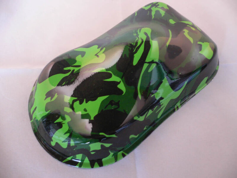 green camo on bright green