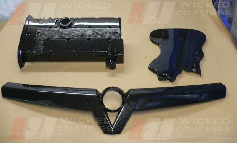 carbon dipped engine parts and grill- vauxhall