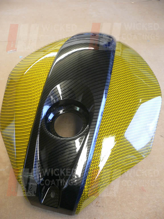 3 piece motorcycle tank carbon and carbon kevlar dip
