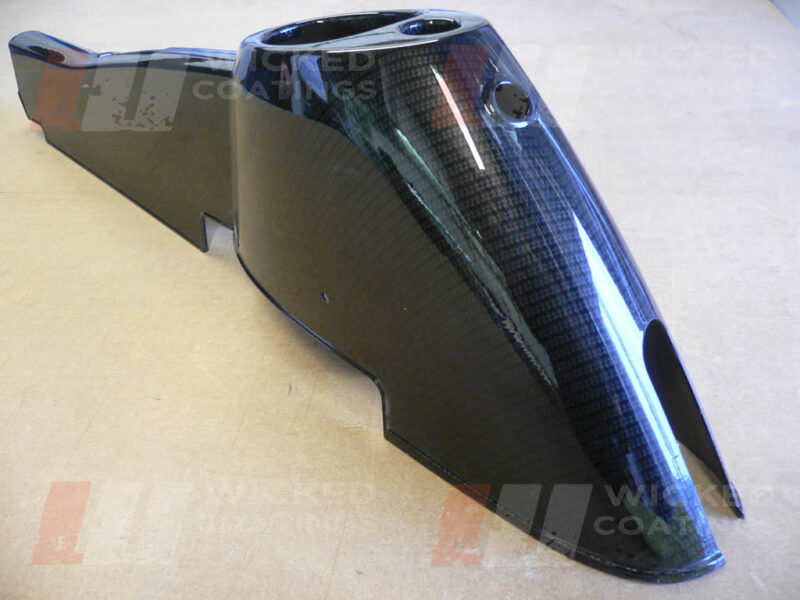 kit car gear lever and hand brake cover. carbon dipping on black base