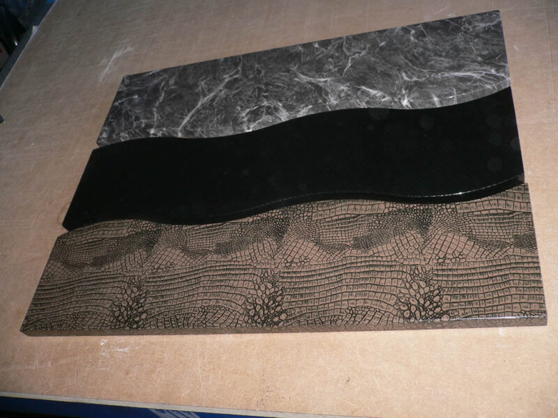 Crocodile skin,Marble and Carbon dipped chest of draw fronts