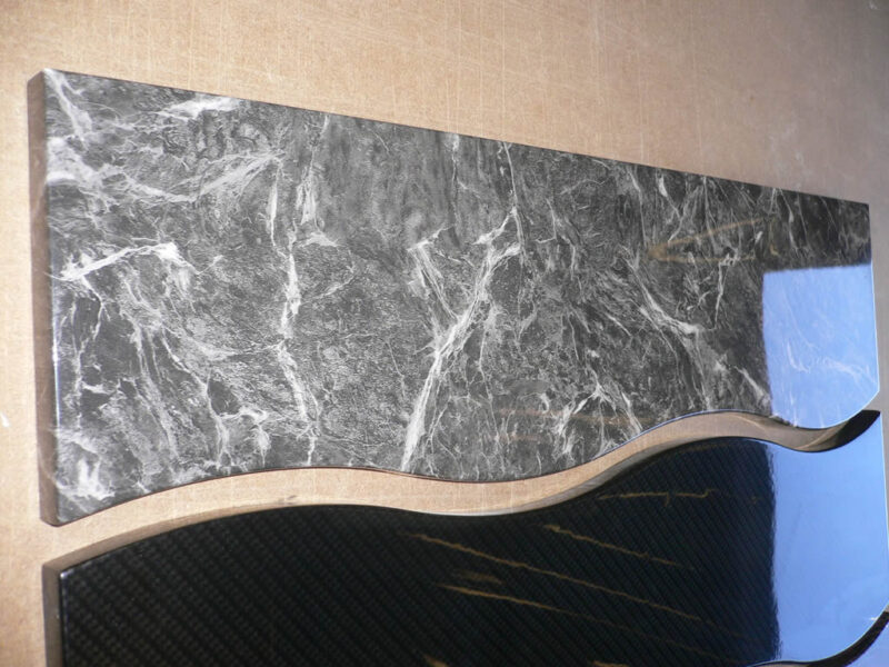 Marble and Carbon dipped chest of draw fronts