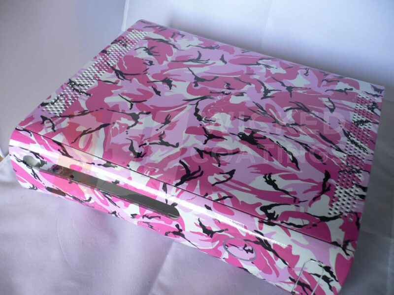 Pink camo over white xbox case