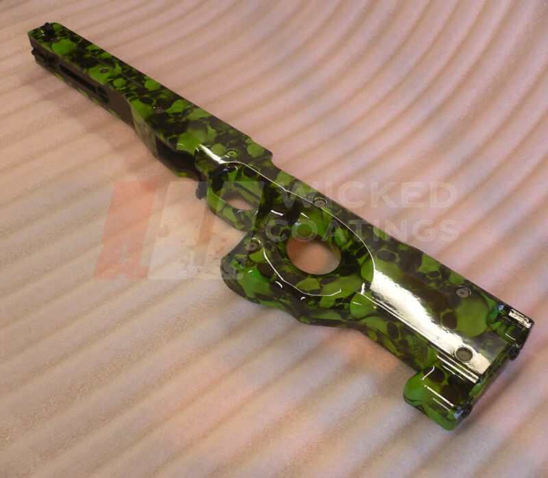 Air Soft Gun; Skulls over bright green base