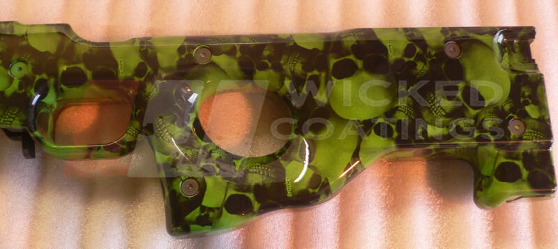 Air Soft Gun; Skulls over bright green base