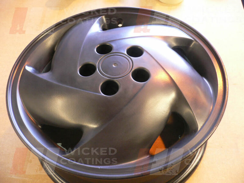 Wheel freshly blasted nad poweder coated black