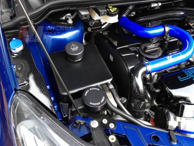Ford Focus RS with carbon dipping on engine bay plastics