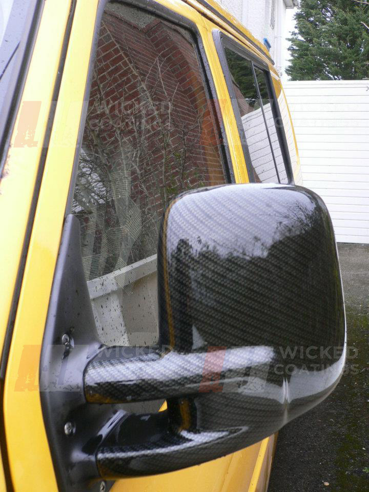 Carbon dipped mirror on VW transporter