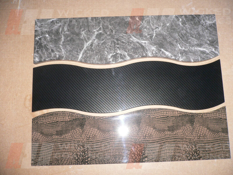 various water transfer prints on custom drawer fronts