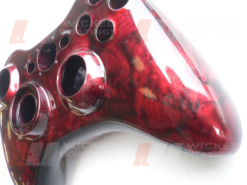 Xbox 360 control pad with water tranfer printing and kandy lacquer
