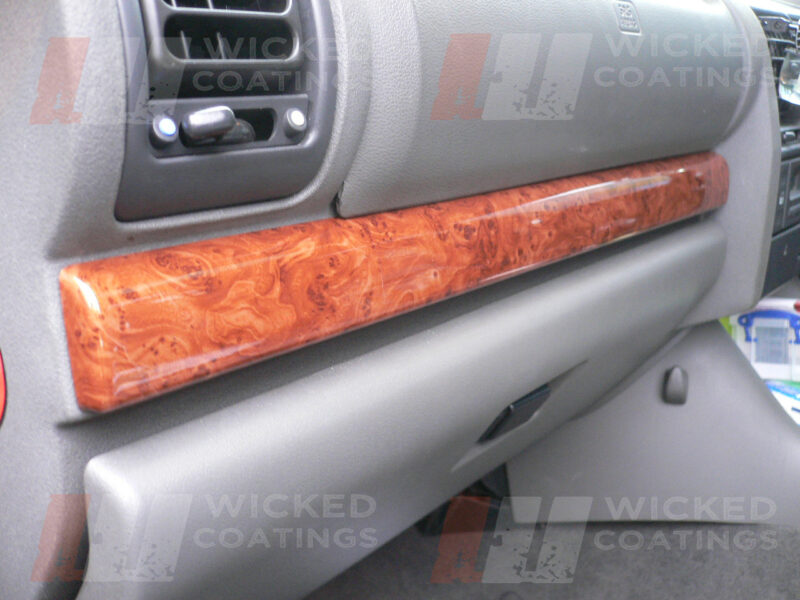 Walnut burl water transfer printing on car interior part