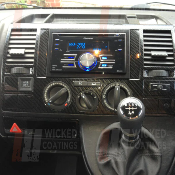 carbon dipping on VW T5 stereo surround