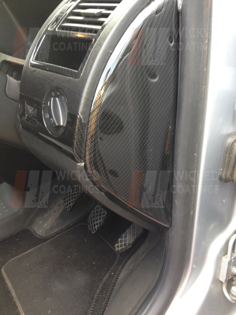 carbon dipping on VW T5 dash end cap
