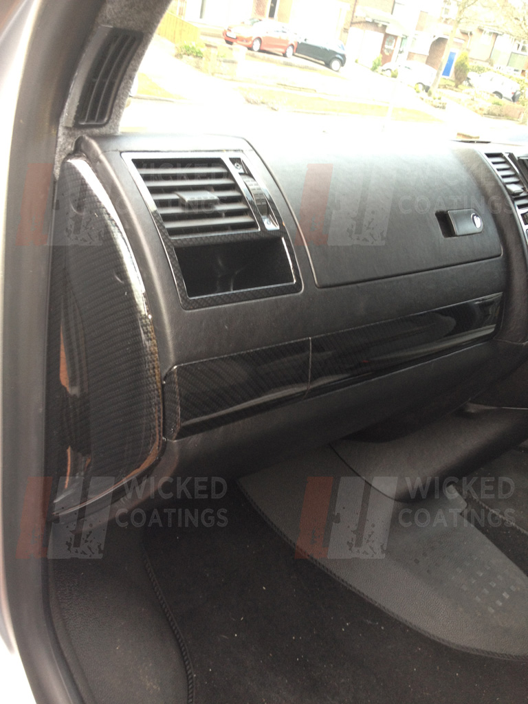 carbon dipping on VW T5 dash end cap and dash strips