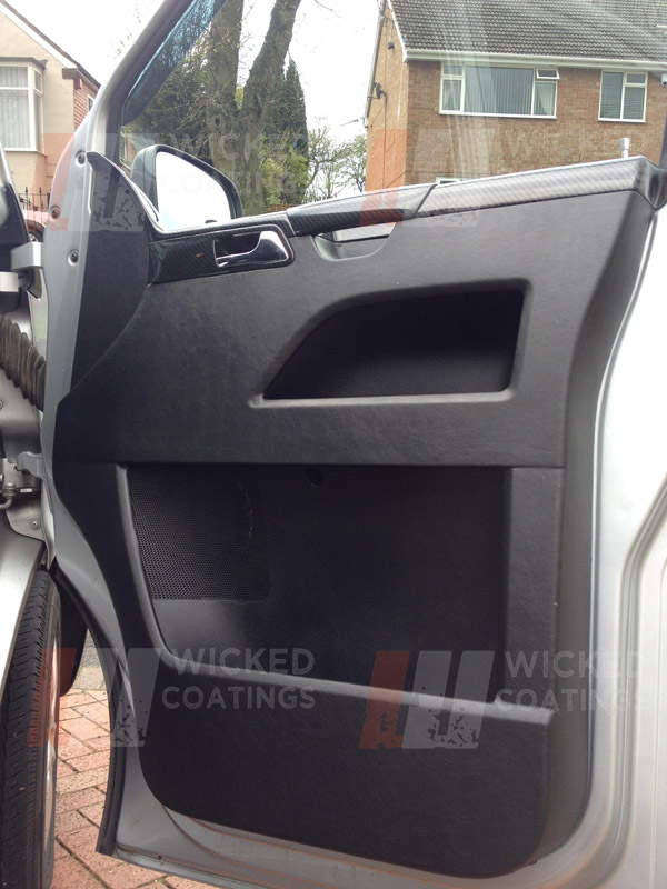 VW T5 door card tops in carbon