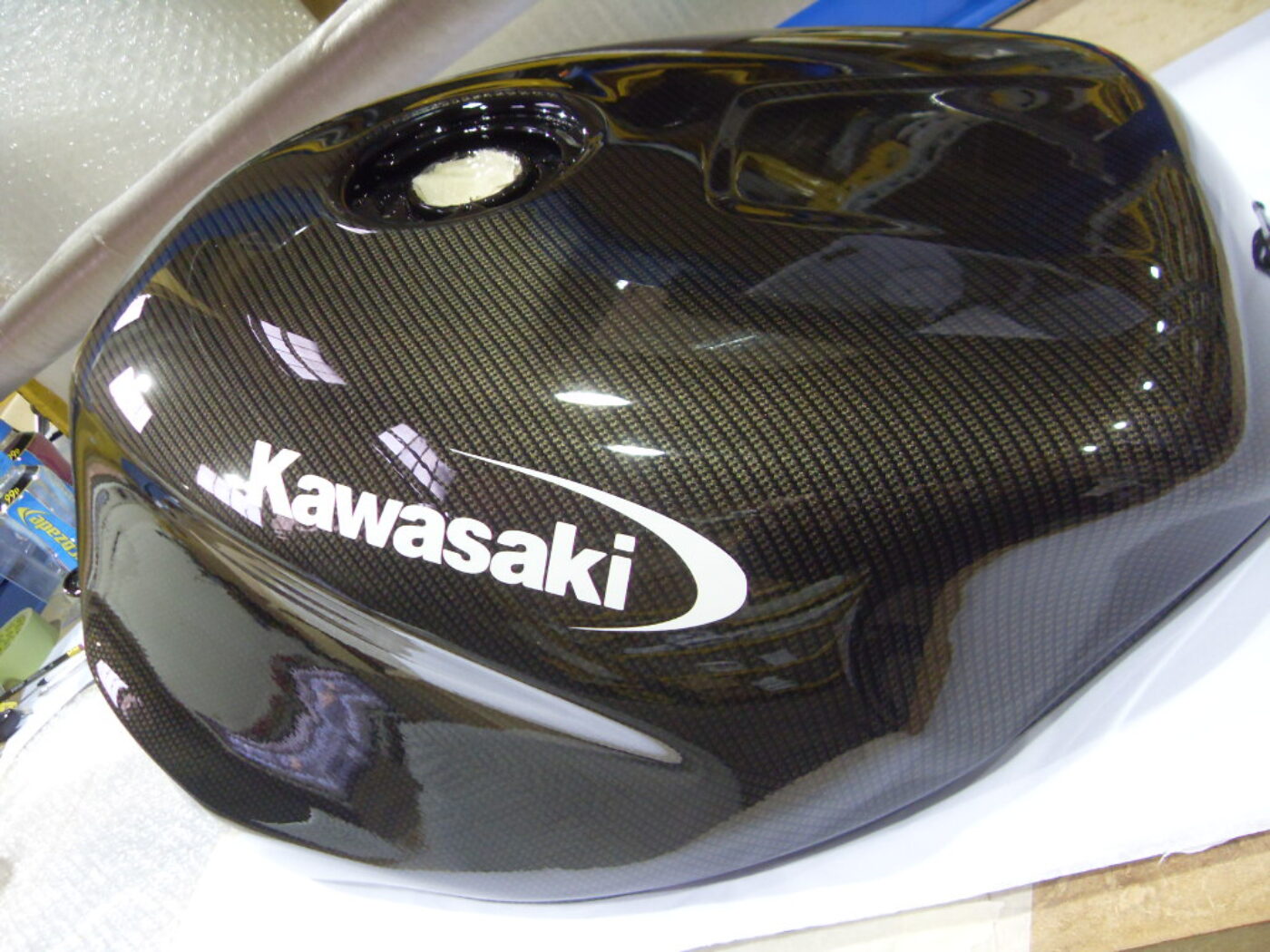 Kawasaki motorbike carbon dipped parts