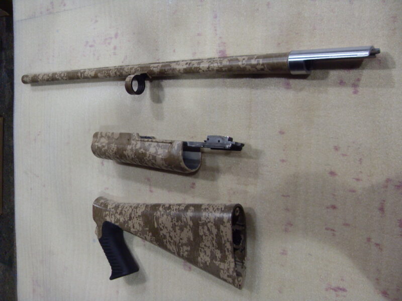 Brown camo dipped gun stock