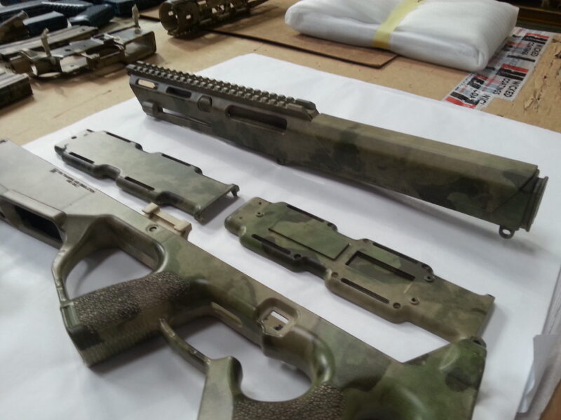 Gun Elements Coated In Military Camouflage Hydrographic Film