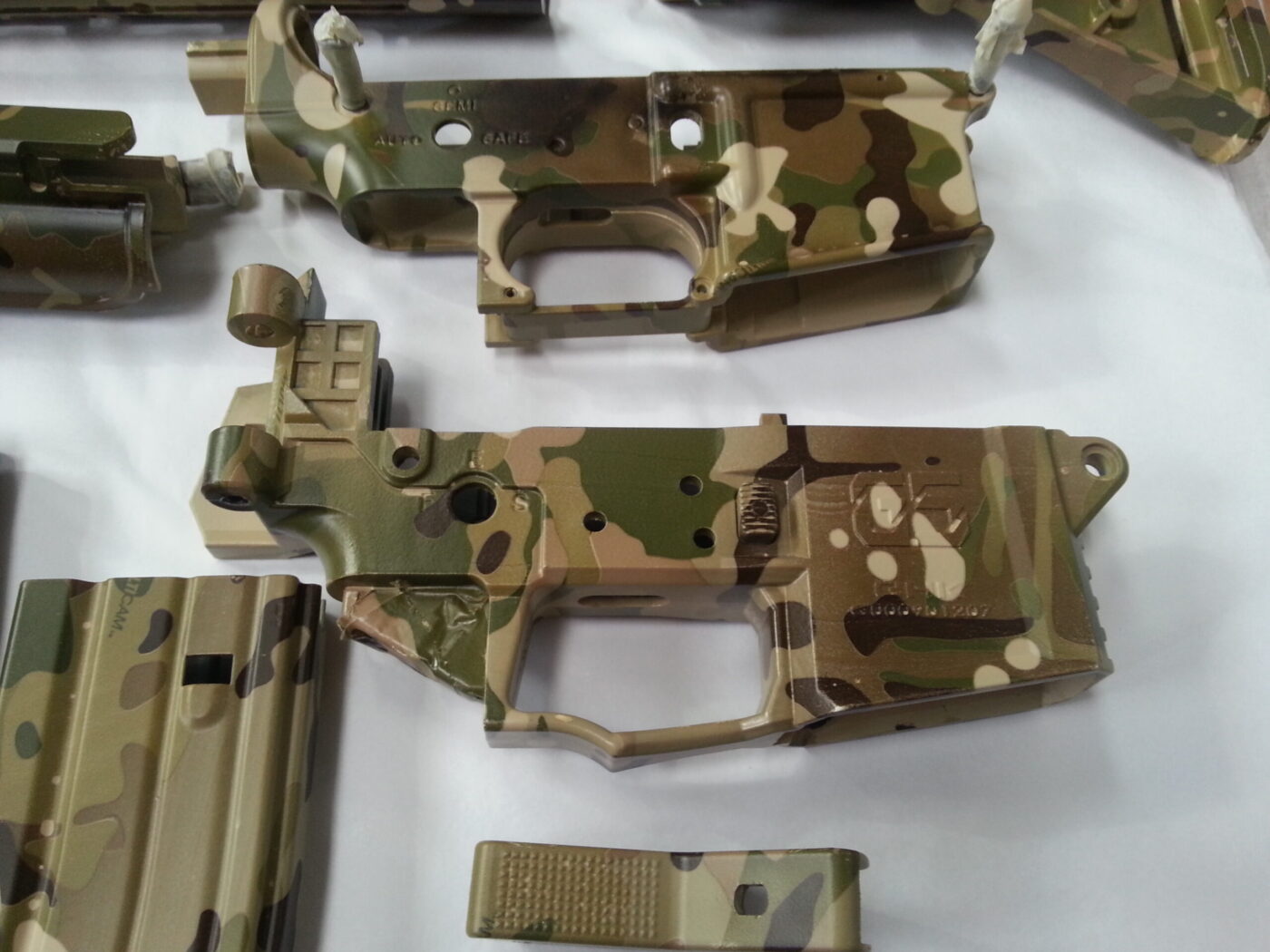 Gun Elements Coated In Military Camouflage Hydrographic Film