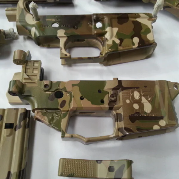Gun Elements Coated In Military Camouflage Hydrographic Film