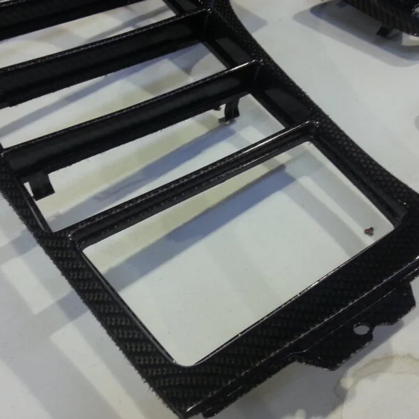 Car Interior Various Elements Coated In Carbon Fibre Hydrographic Film Painted Black