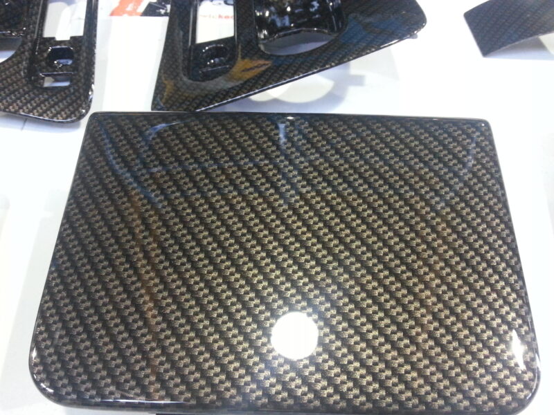 Car Interior Various Elements Coated In Carbon Fibre Hydrographic Film Painted Black