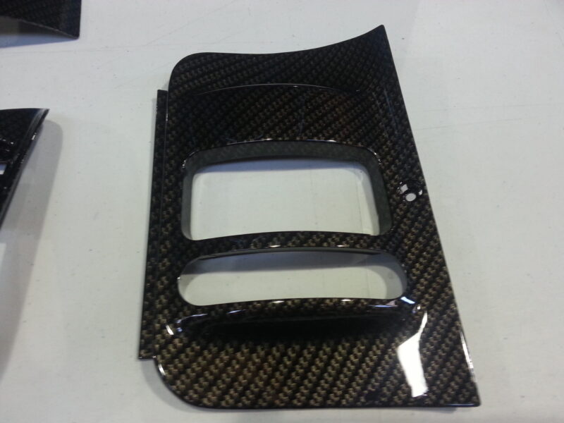 Car Interior Various Elements Coated In Carbon Fibre Hydrographic Film Painted Black