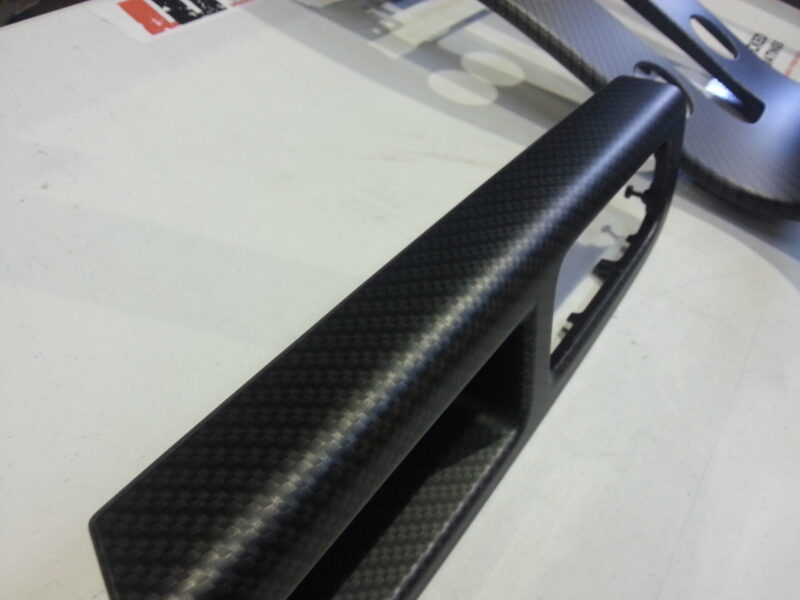 Car Interior Various Elements Coated In Carbon Fibre Hydrographic Film Painted Black