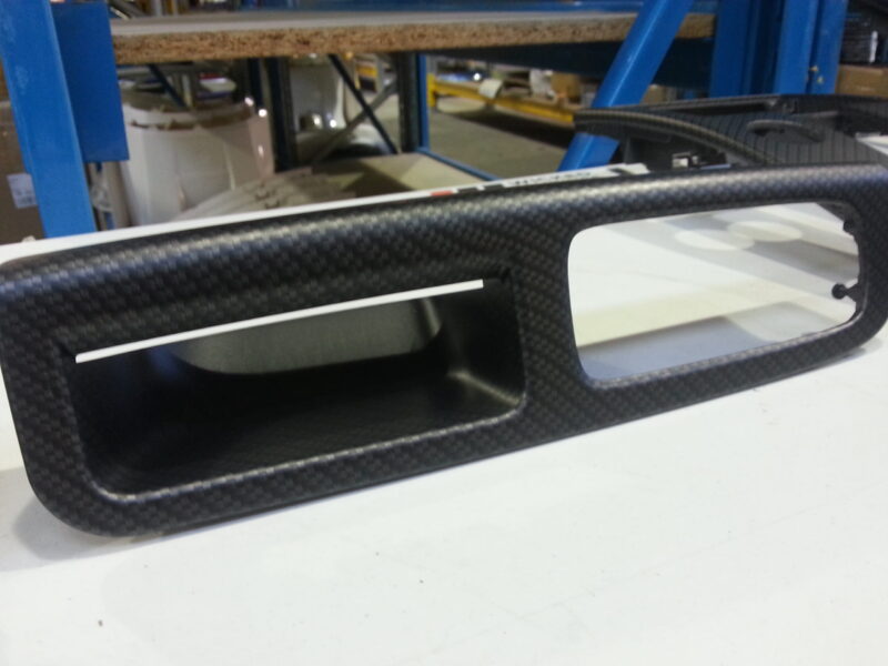 Car Interior Various Elements Coated In Carbon Fibre Hydrographic Film Painted Black