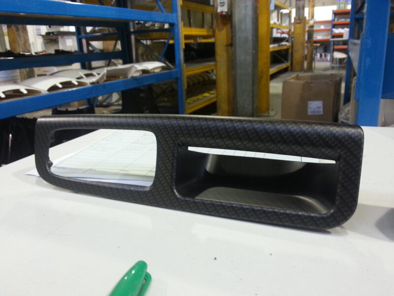 Car Interior Various Elements Coated In Carbon Fibre Hydrographic Film Painted Black
