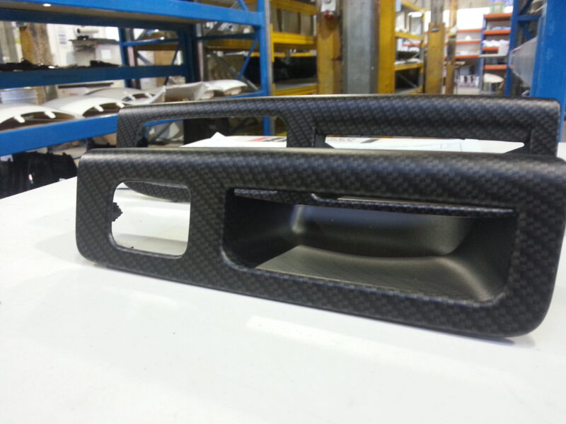 Car Interior Various Elements Coated In Carbon Fibre Hydrographic Film Painted Black