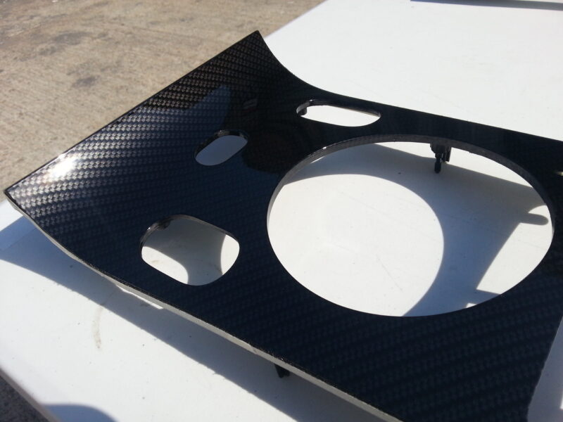 Car Interior Various Elements Coated In Carbon Fibre Hydrographic Film Painted Black