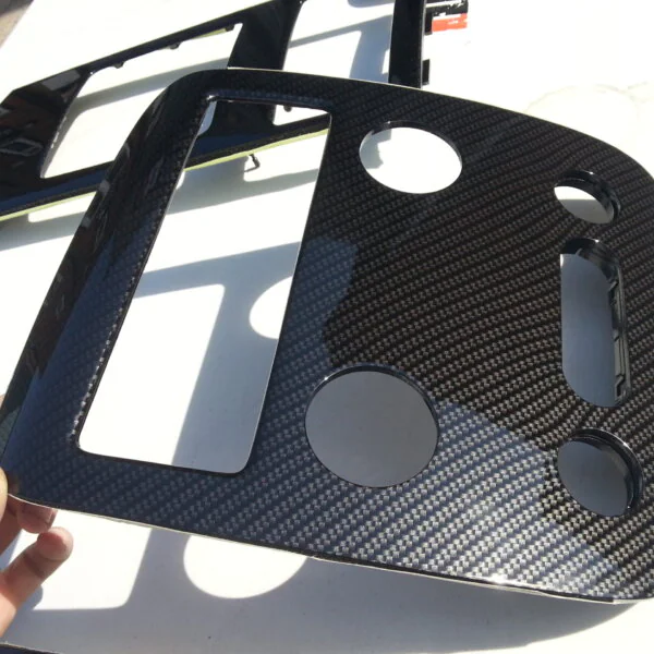 Car Interior Various Elements Coated In Carbon Fibre Hydrographic Film Painted Black