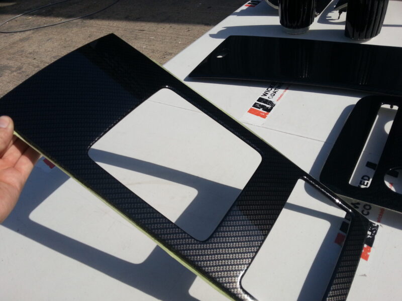 Car Interior Various Elements Coated In Carbon Fibre Hydrographic Film Painted Black