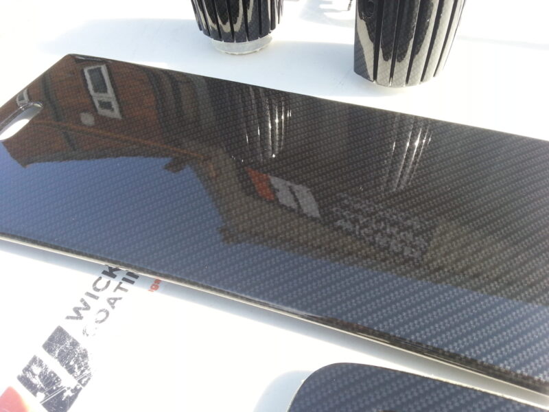 Car Interior Various Elements Coated In Carbon Fibre Hydrographic Film Painted Black