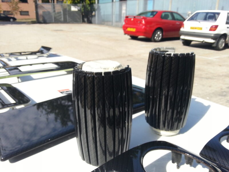 Car Interior Various Elements Coated In Carbon Fibre Hydrographic Film Painted Black