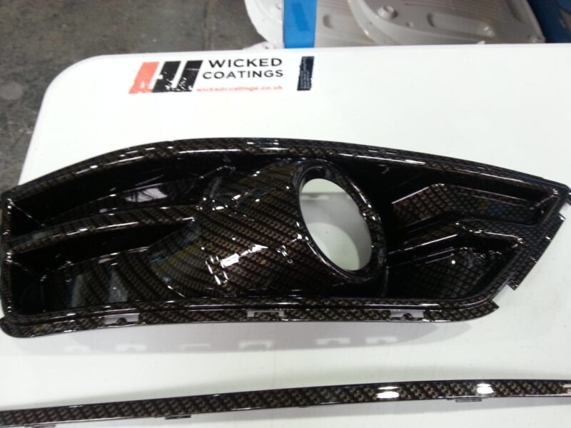 Car lamps Coated In Carbon Fibre Hydrographic Film Painted Black