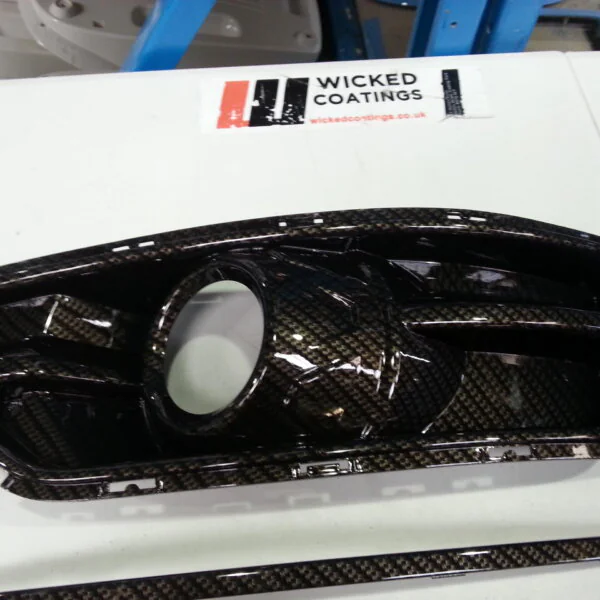 Car lamps Coated In Carbon Fibre Hydrographic Film Painted Black