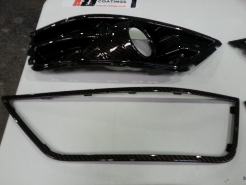Car lamps Coated In Carbon Fibre Hydrographic Film Painted Black