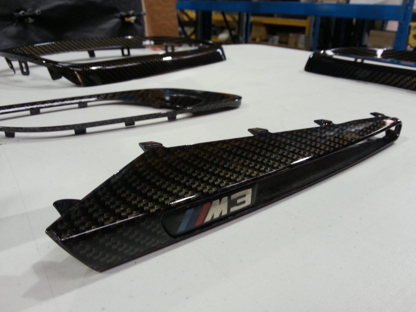 BMW M3 Interior Various Parts Coated In Carbon Fibre Hydrographic Film Painted Black
