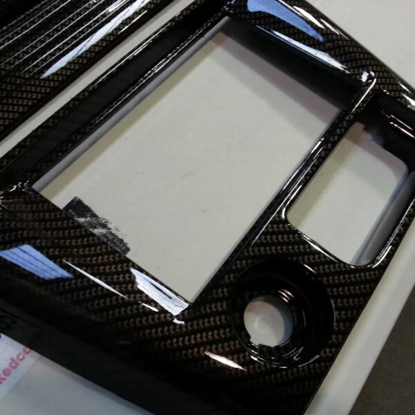 Car Interior Various Elements Coated In Carbon Fibre Hydrographic Film Painted Black