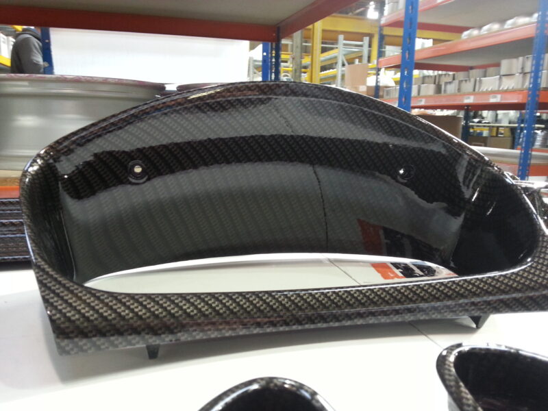Car Interior Various Elements Coated In Carbon Fibre Hydrographic Film Painted Black
