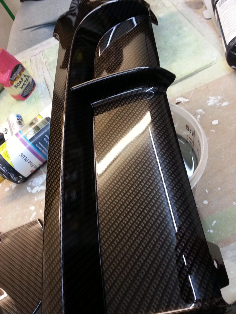 Car Interior Various Parts Coated In Carbon Fibre Hydrographic Film Painted Black