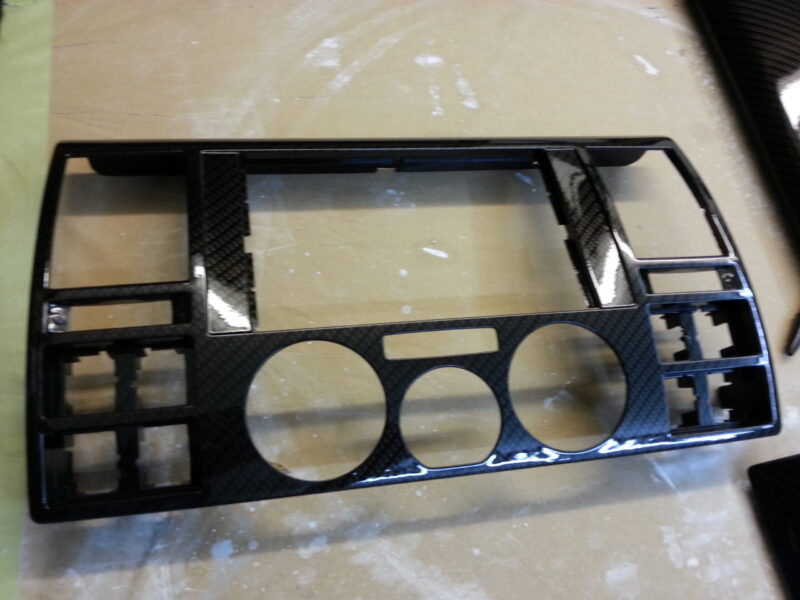 Car Interior Various Parts Coated In Carbon Fibre Hydrographic Film Painted Black
