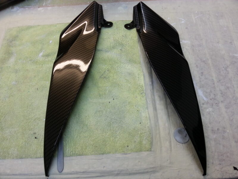 Car Interior Various Parts Coated In Carbon Fibre Hydrographic Film Painted Black