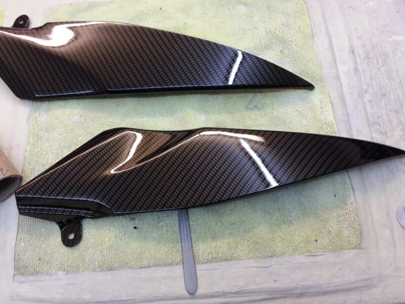 Car Interior Various Parts Coated In Carbon Fibre Hydrographic Film Painted Black