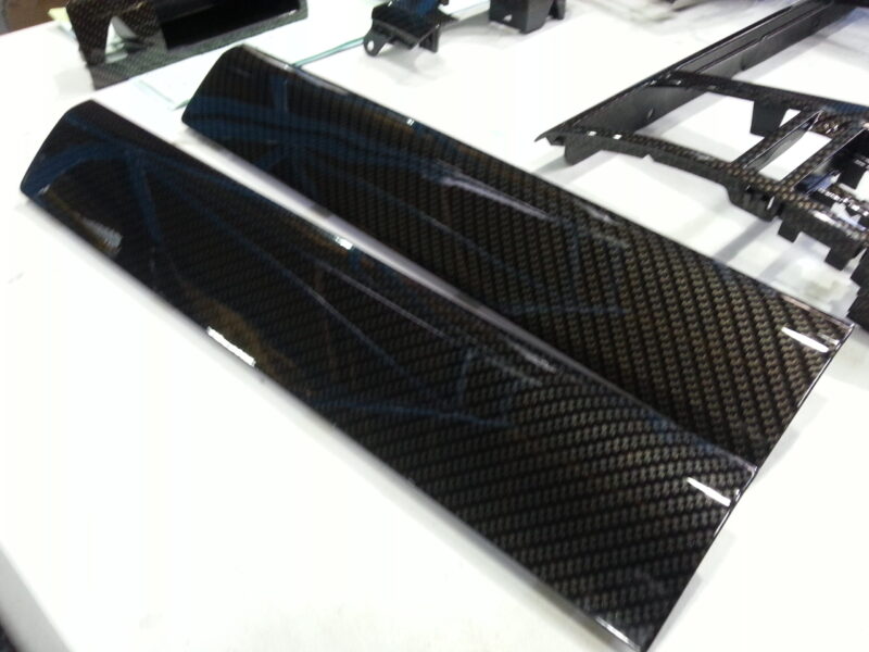 Car Interior Various Parts Coated In Carbon Fibre Hydrographic Film Painted Black